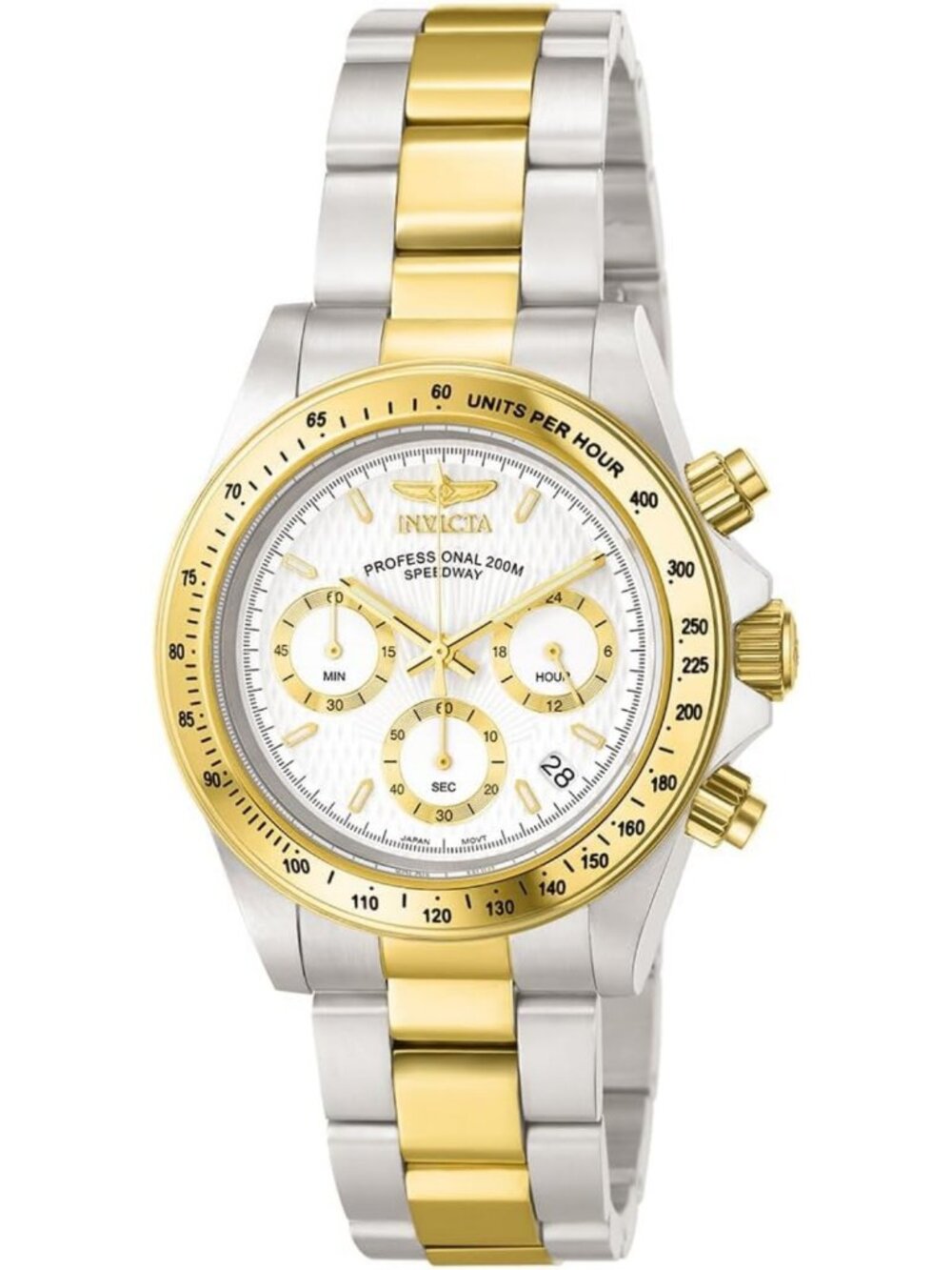 Stainless Steel Men's Speedway Style Watch - Sporty, Durable, Water-Resistant